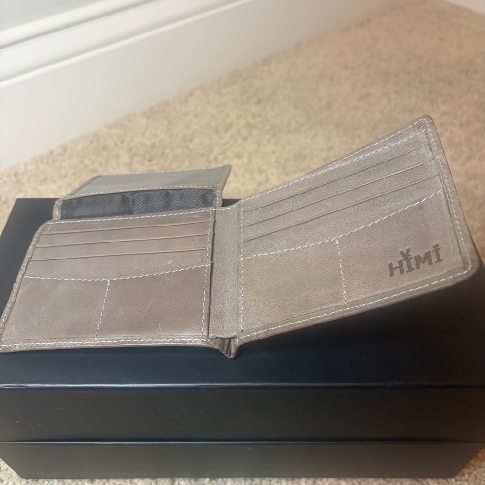 Himi Mens Bifold Leather Wallet Tan - Picture 6 of 9